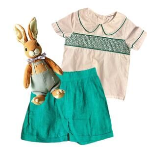 Southern siblings green and white set baby boy (4toddler)
